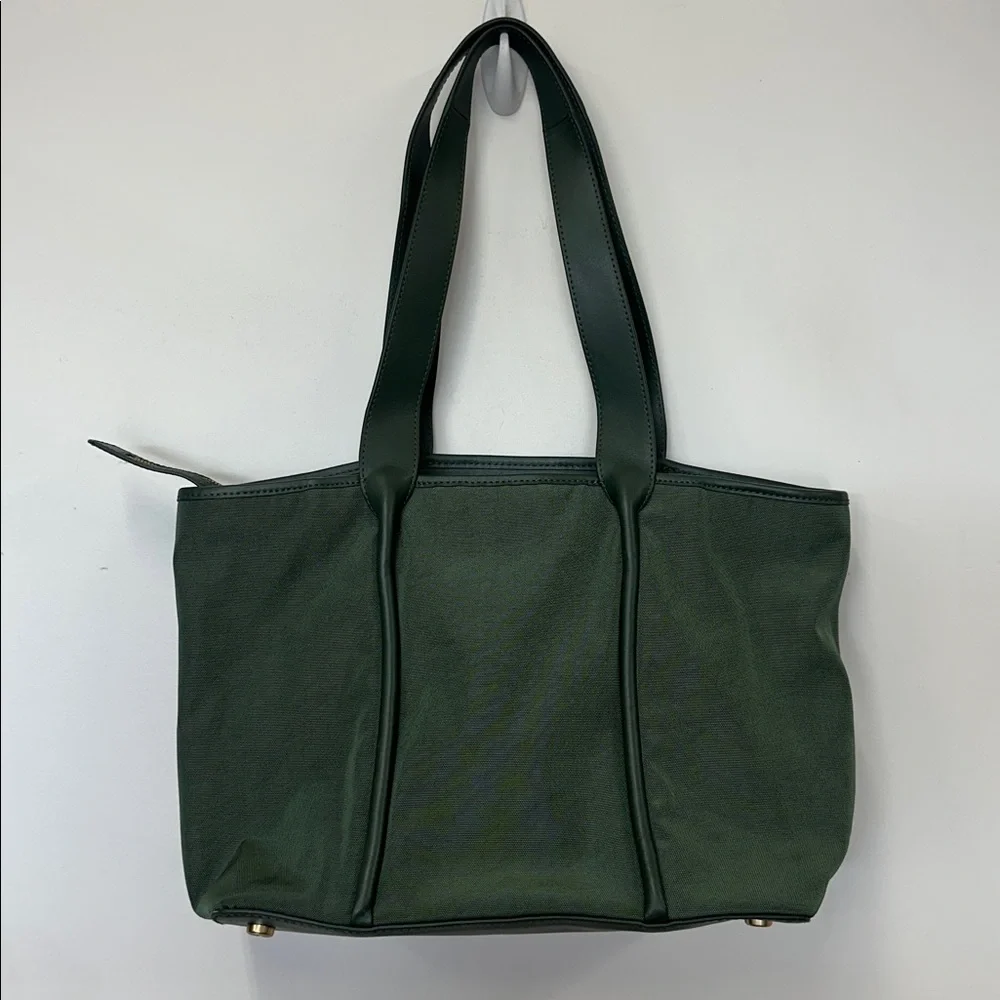 Skagen Lisabet Leather Canvas Tote Hunter Green